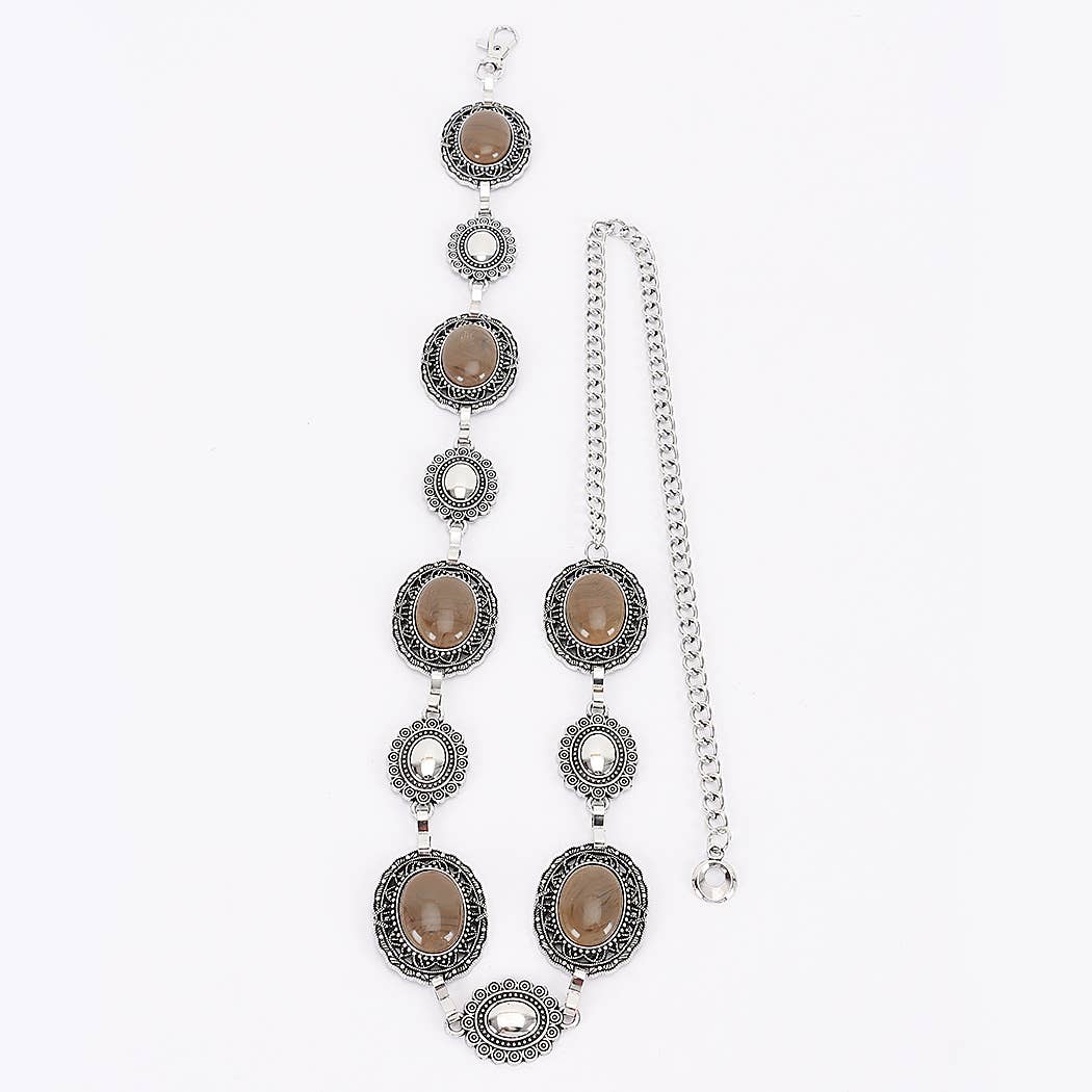 Vintage Acrylic Metal Chain Belt