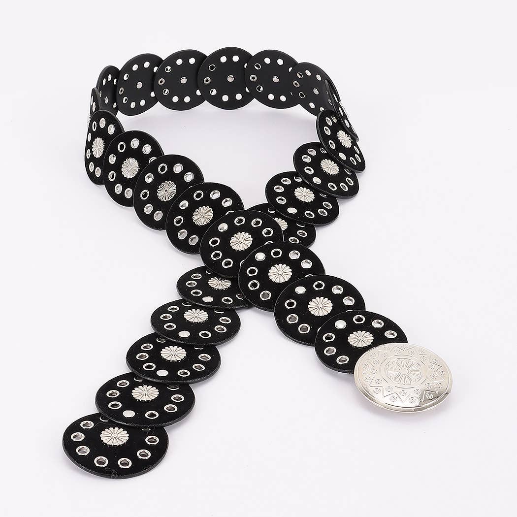 Faux Leather Disc Belt