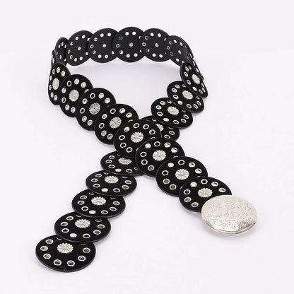 Faux Leather Disc Belt