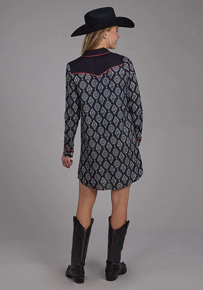 Roper 2133 Black Ikat (Black) - Women's Dress