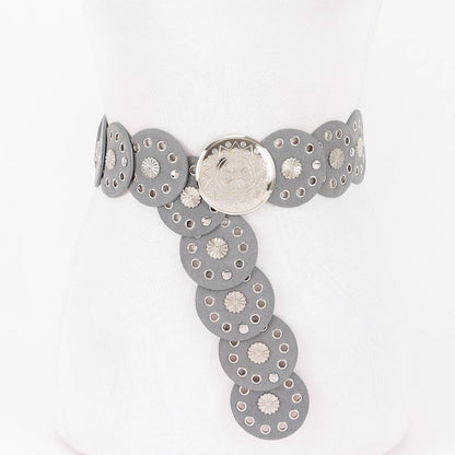 Faux Leather Disc Belt