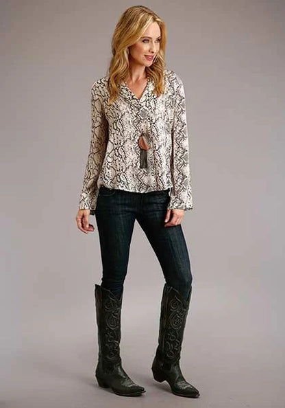 Stetson 00439 Snake Print (Cream) - Women's Blouse