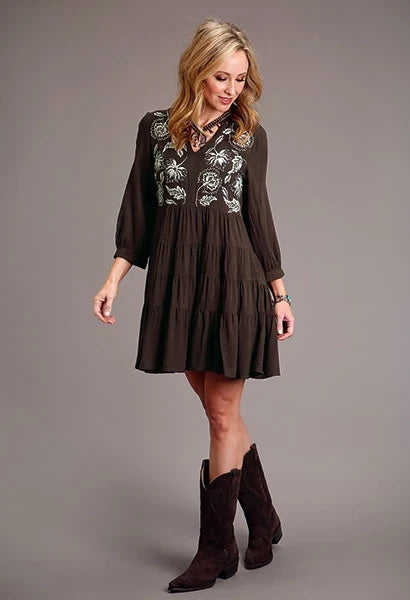 Stetson 1911 Embroidered Twill (Brown) - Women's Dress