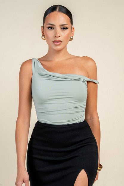 PT45699D TWIST SHOULDER STRAP BODYSUIT