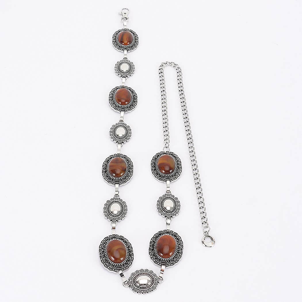 Vintage Acrylic Metal Chain Belt