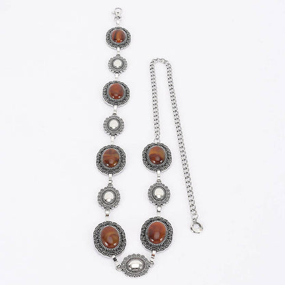 Vintage Acrylic Metal Chain Belt
