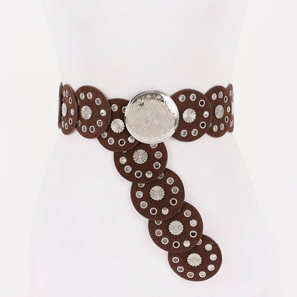 Faux Leather Disc Belt