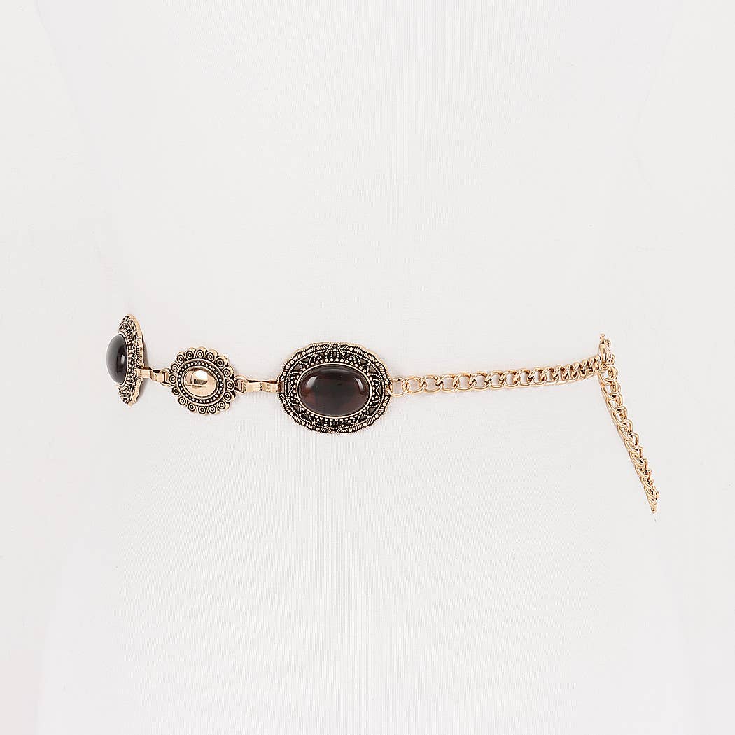 Vintage Acrylic Metal Chain Belt