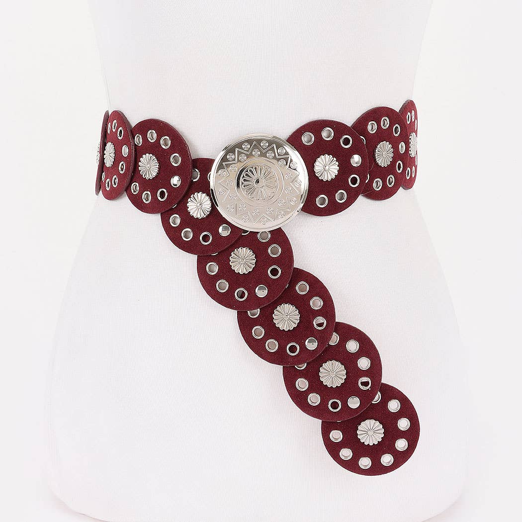 Faux Leather Disc Belt