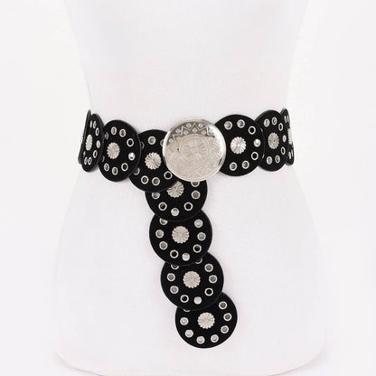 Faux Leather Disc Belt