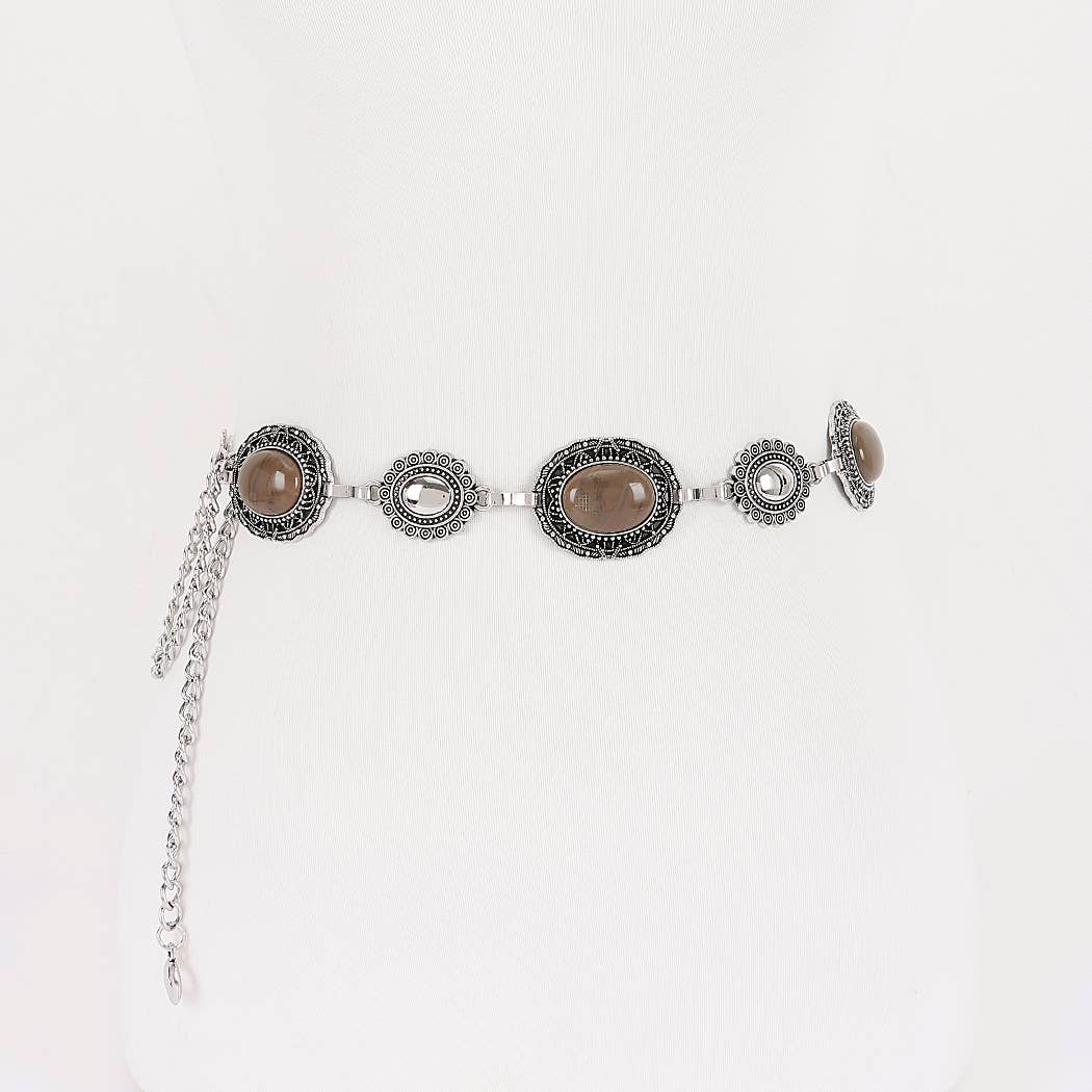 Vintage Acrylic Metal Chain Belt