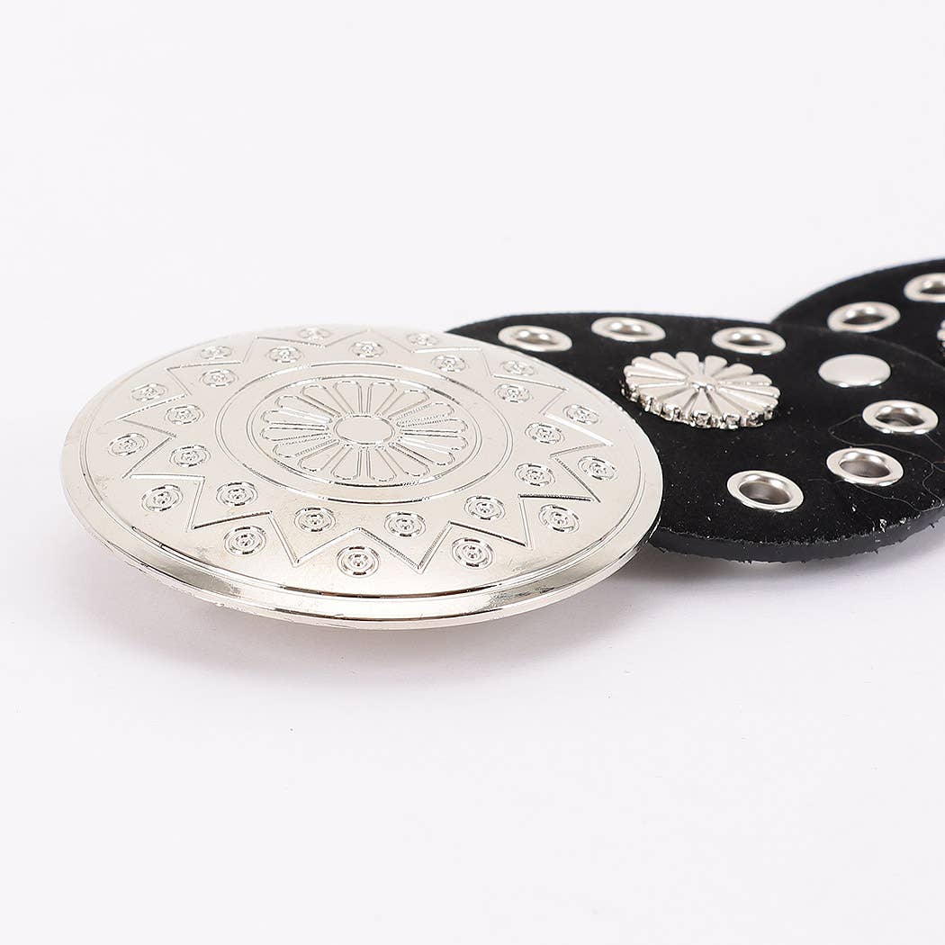 Faux Leather Disc Belt