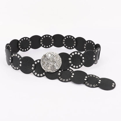 Faux Leather Disc Belt