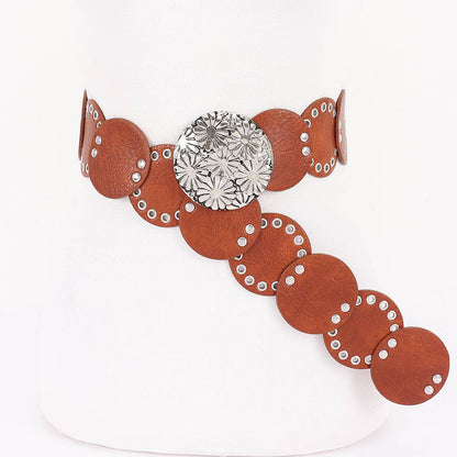 Faux Leather Disc Belt