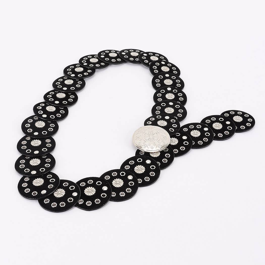 Faux Leather Disc Belt