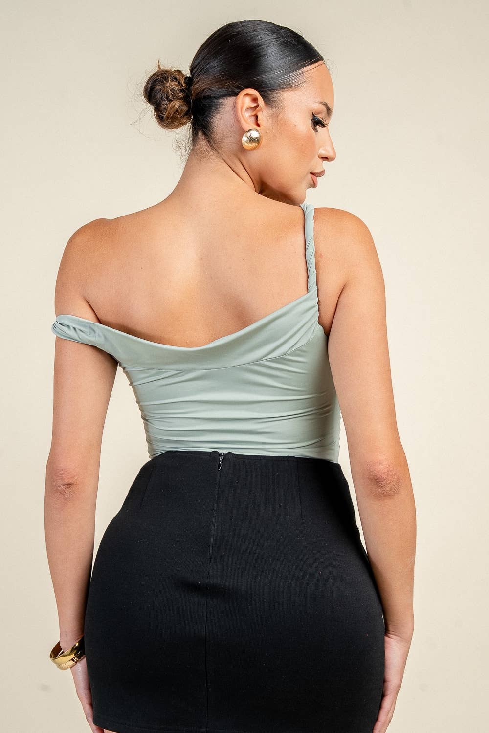 PT45699D TWIST SHOULDER STRAP BODYSUIT