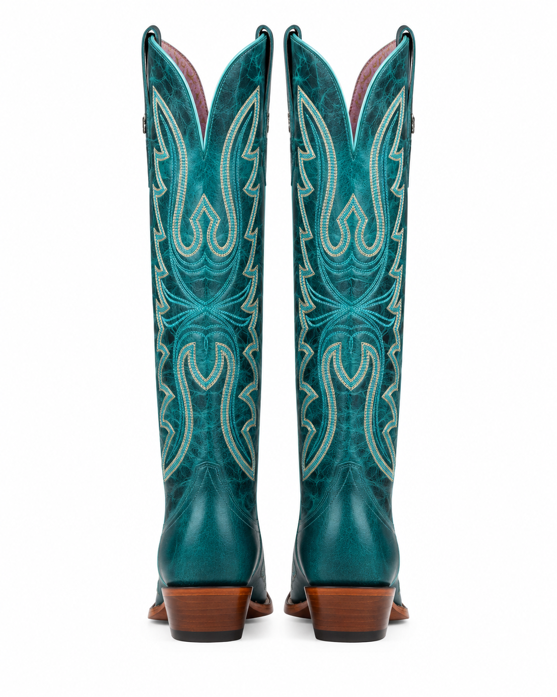 Women’s Turquoise Western Cowboy Boots – Tall Embroidered Snip Toe Cowgirl Boots