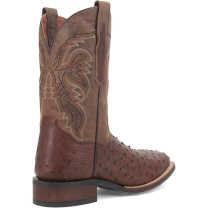 Dan Post Alamosa (Chocolate/Brown) - Men's Ostrich Skin Leather Cowboy Boots