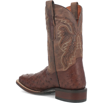 Dan Post Alamosa (Chocolate/Brown) - Men's Ostrich Skin Leather Cowboy Boots