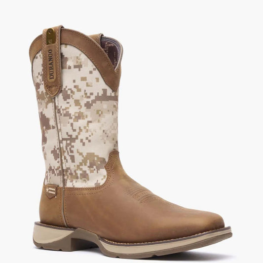 Men’s 12” Western Dusty Brown/Desert Camo Rebel