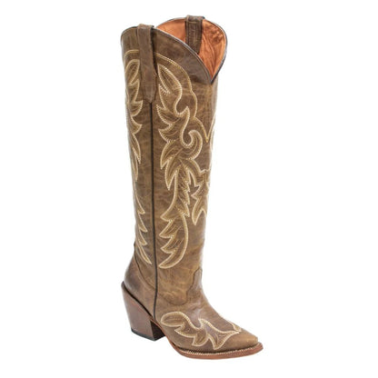 WOMEN’S GINGER COGNAC CALF TALL BOOTS COWGIRL BOOTS