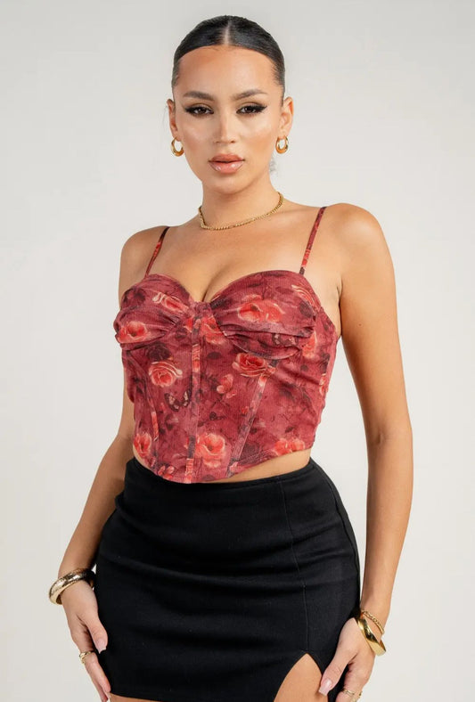 Corset Piping Crop Top