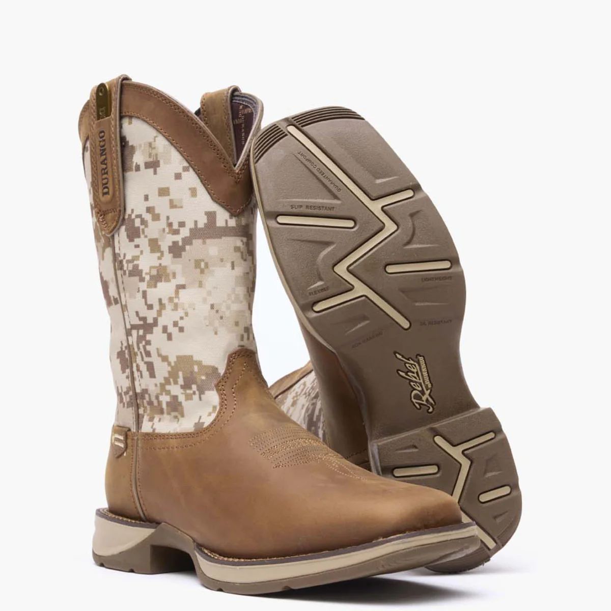 Men’s 12” Western Dusty Brown/Desert Camo Rebel