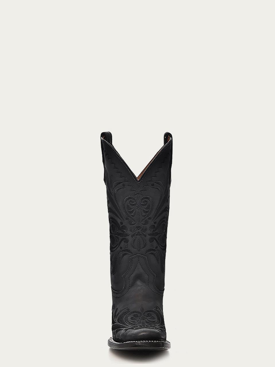 ML5464 - WOMEN’S EMBROIDERY BLACK SQUARE TOE COWBOY BOOT