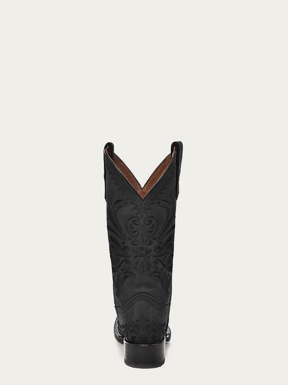 ML5464 - WOMEN’S EMBROIDERY BLACK SQUARE TOE COWBOY BOOT