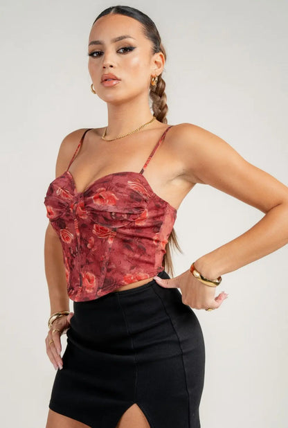 Corset Piping Crop Top