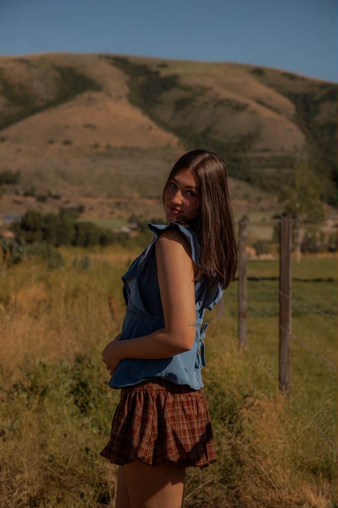 Women’s Western Plaid Ruffle Mini Skirt – Brown Cowgirl Country Style