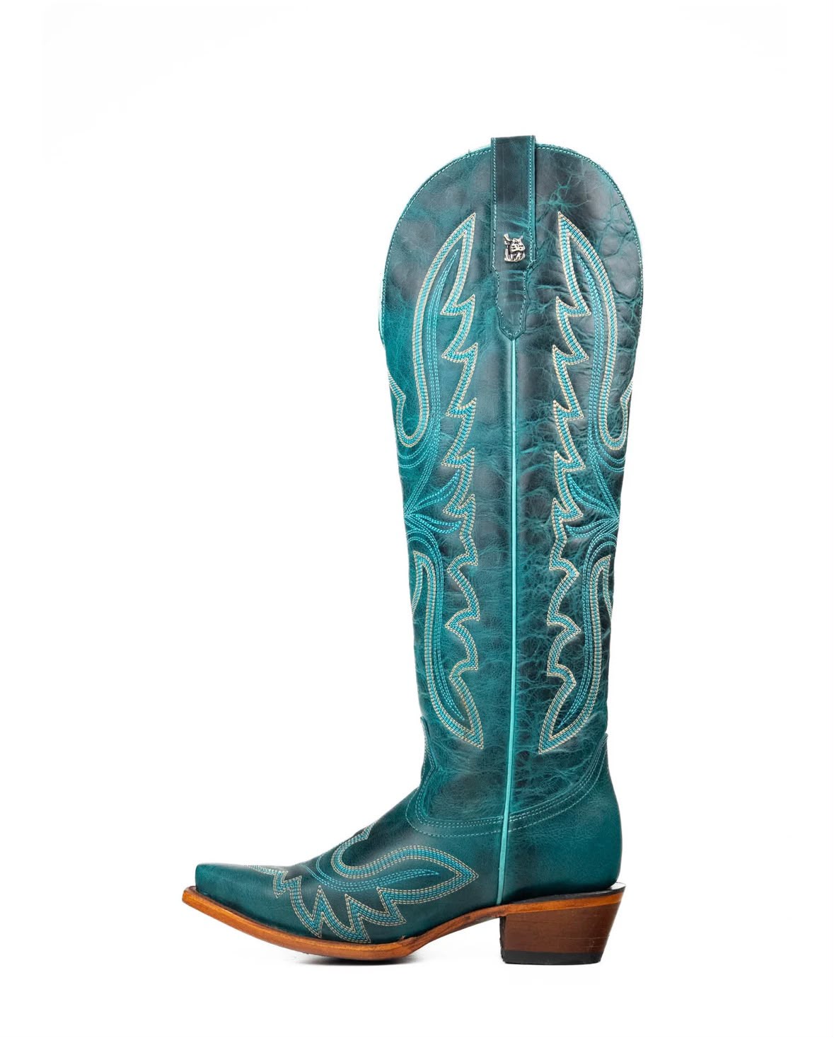 Women’s Turquoise Western Cowboy Boots – Tall Embroidered Snip Toe Cowgirl Boots
