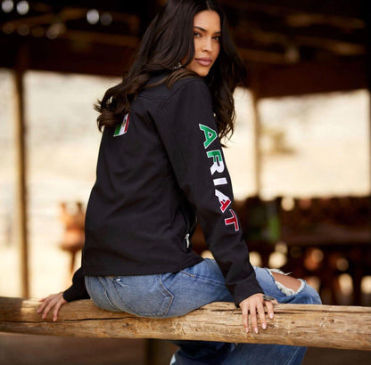 Ariat Women's Mexico Flag Softshell Jacket – Black