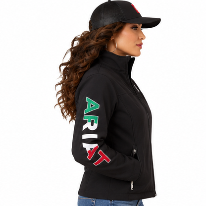Ariat Women's Mexico Flag Softshell Jacket – Black