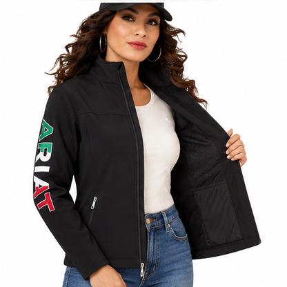 Ariat Women's Mexico Flag Softshell Jacket – Black