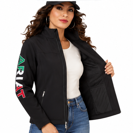 Ariat Women's Mexico Flag Softshell Jacket – Black