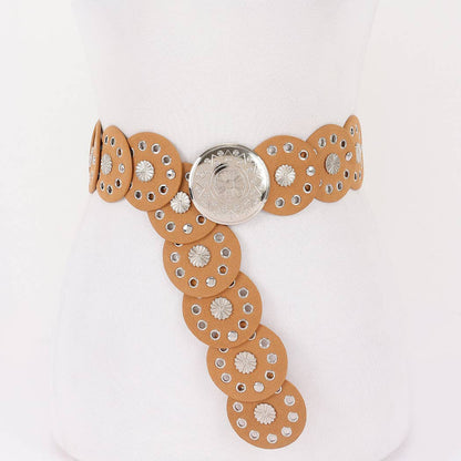 Faux Leather Disc Belt