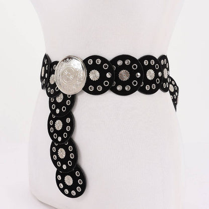 Faux Leather Disc Belt