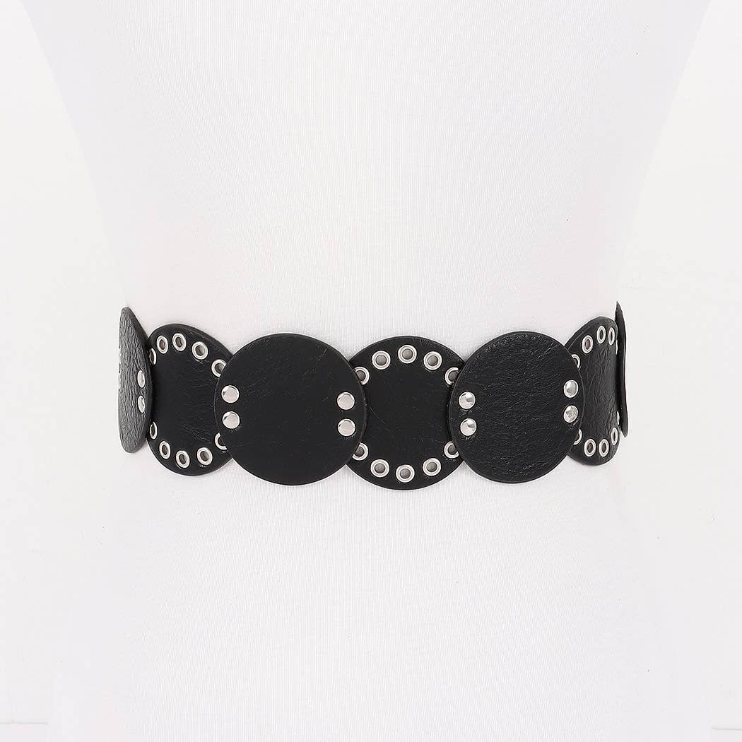 Faux Leather Disc Belt