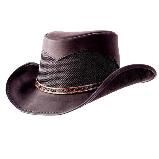 Test Durango Black Leather Mesh Cowboy Hat